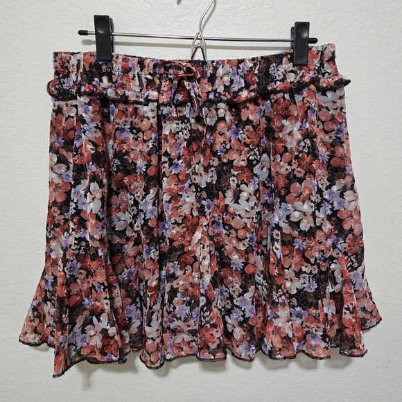 VICI Floral Boho Mini Skirt Pink Purple Size Large - Picture 2 of 10